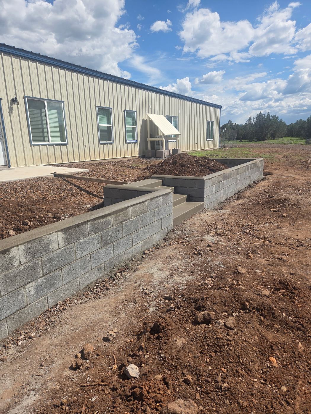 block retaining wall & steps